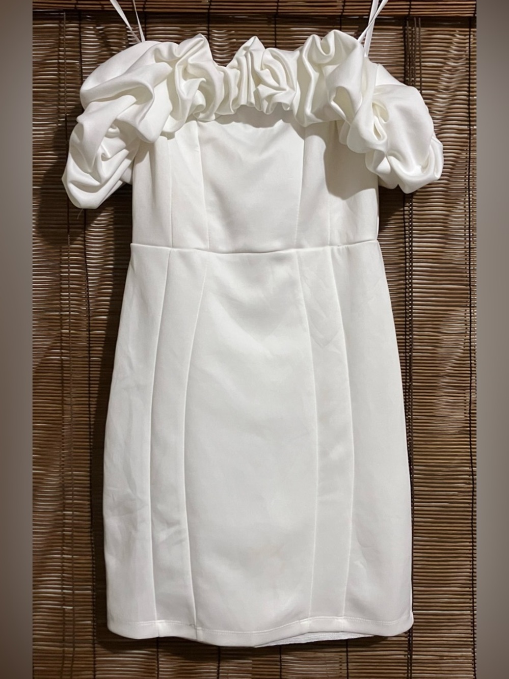 Windsor White Ruffled Off-Shoulder Mini Dress